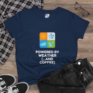 Powered By Weather and Coffee Women's T-Shirt (Midweight Cotton) - Image 6