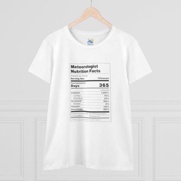 Meteorologist Nutrition Facts Women's T-Shirt (Midweight Cotton)