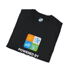 Powered By Weather and Coffee Unisex T-Shirt (Softstyle) - Image 3