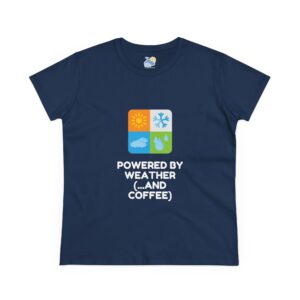 Powered By Weather and Coffee Women's T-Shirt (Midweight Cotton) - Image 4