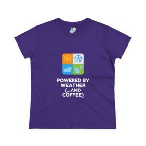 Powered By Weather and Coffee Women's T-Shirt (Midweight Cotton) - Image 7