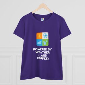Powered By Weather and Coffee Women's T-Shirt (Midweight Cotton) - Image 9