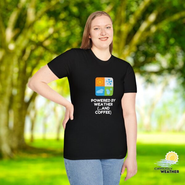 Powered By Weather and Coffee Unisex T-Shirt (Softstyle)