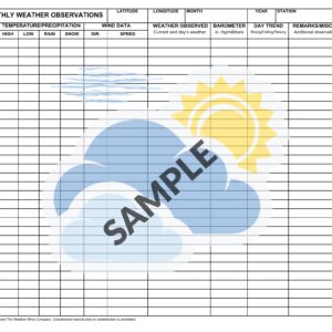 Cirrusly Weather Monthly Weather Observation Forms