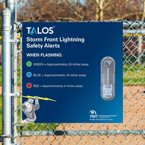 TALOS Standard Lightning Detector Safety Information Sign