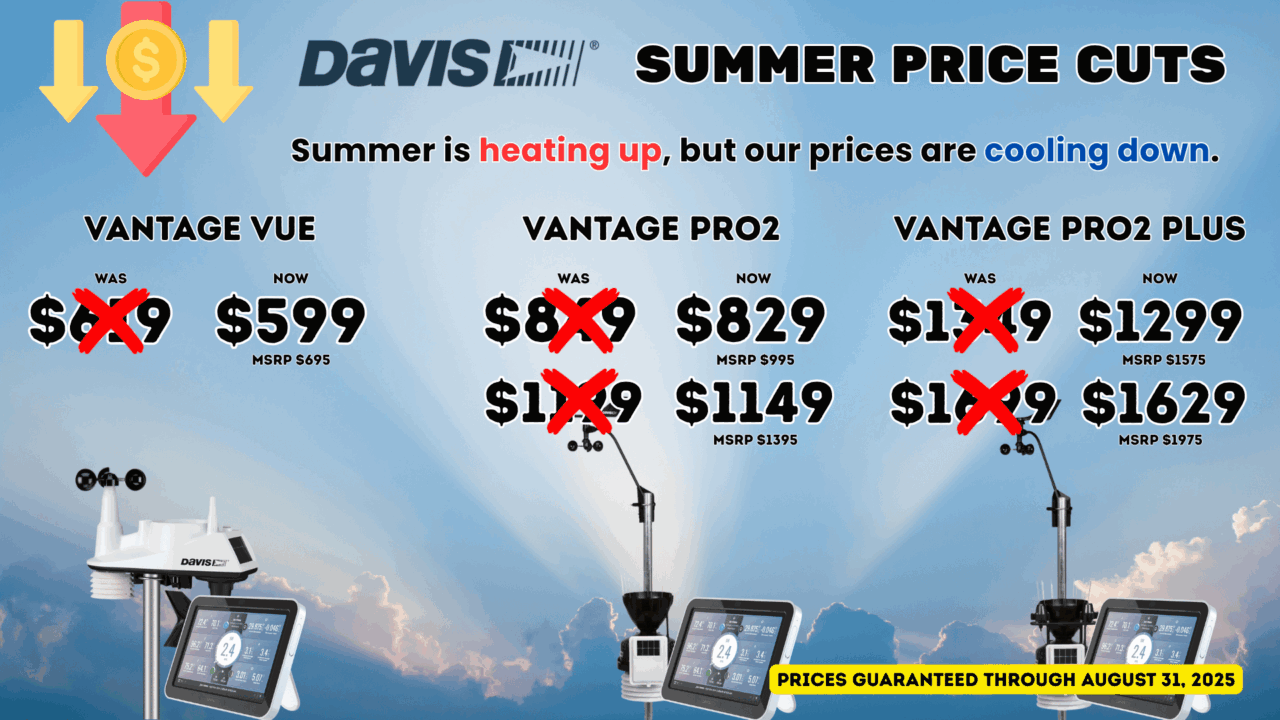 Summer price cuts on Davis Instruments.
